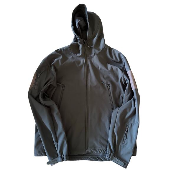 ESDY Outdoor Tactical Full Zip Hooded Jacket Soft Shell Charcoal Gray Size 3XL - Picture 1 of 12